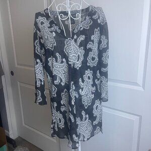 Style & Co Paisley sheeer 3/4 Sleeve Paisley Print Tunic SZ-16